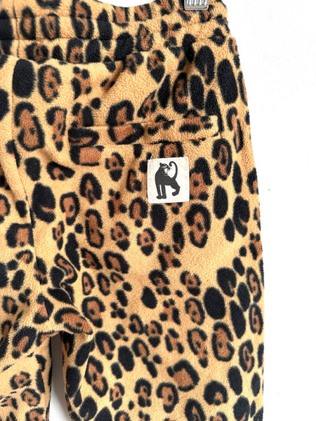 Mini Rodini Fleece Leopard Jogger Pants • 5-7 years