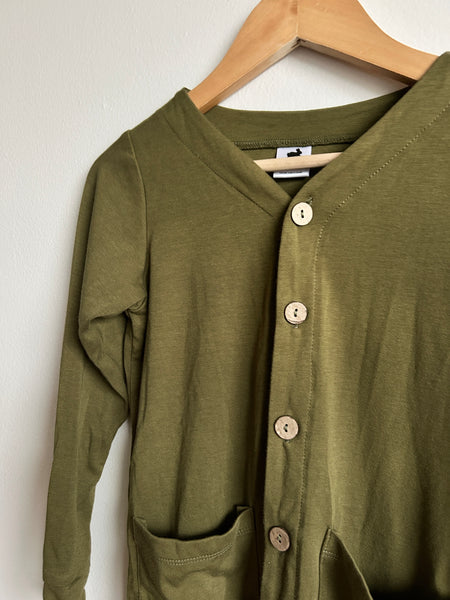 Little and Lively Green Wooden Button Cardigan • 5-6 years