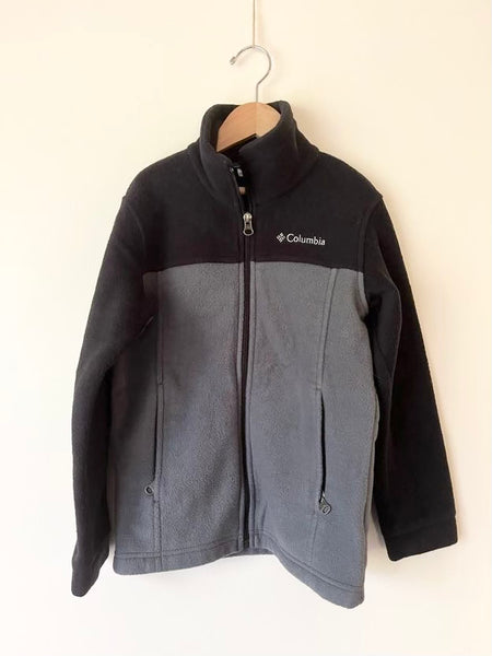 Columbia Zip Up Grey and Black Fleece • 7-8 years (Small)