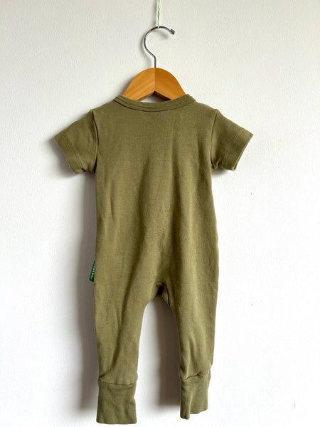 Parade Organics Short Sleeve Green Romper • 3-6 months