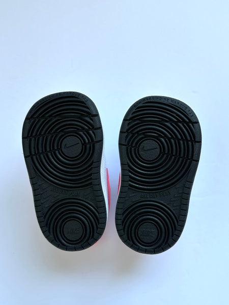 NEW Nike White and Pink Velcro Sneakers • 3.5c (18cm)