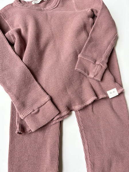 Petits Vilains 2pc Waffle Set Purple • 2-3 years