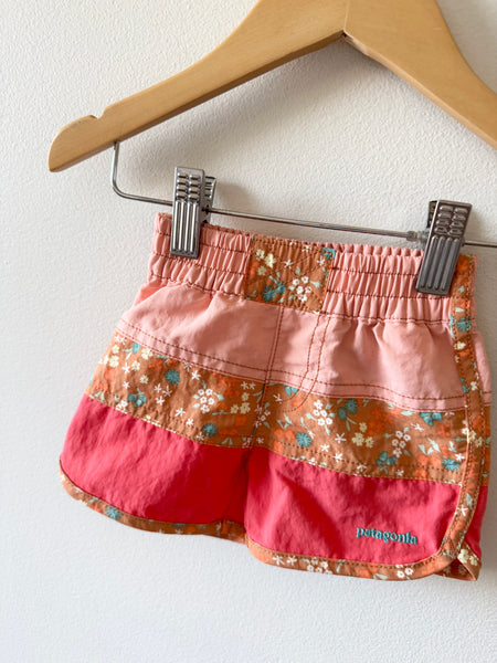 Patagonia Pink Colourblock Shorts • 3-6 months