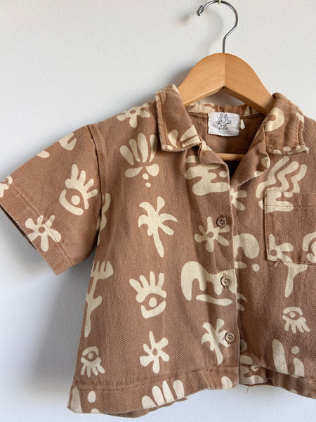 By Billie Boxy Brown Button Up Top • 3 years