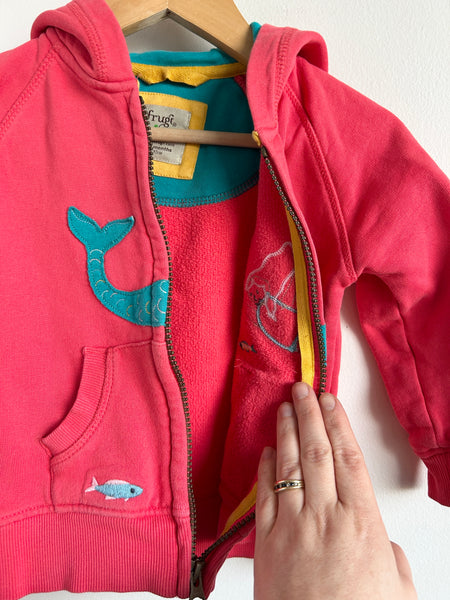 Frugi Pink Mermaid Zip Up Hoodie • 18-24 months