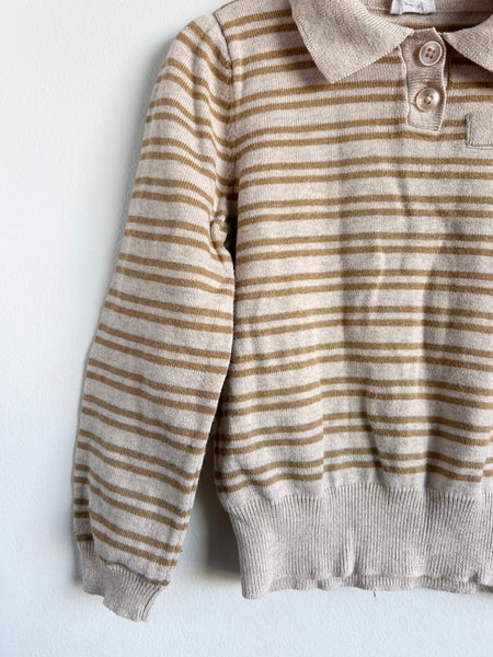 Jamie Kay Striped Cream and Gold Collared Shirt • 3 years