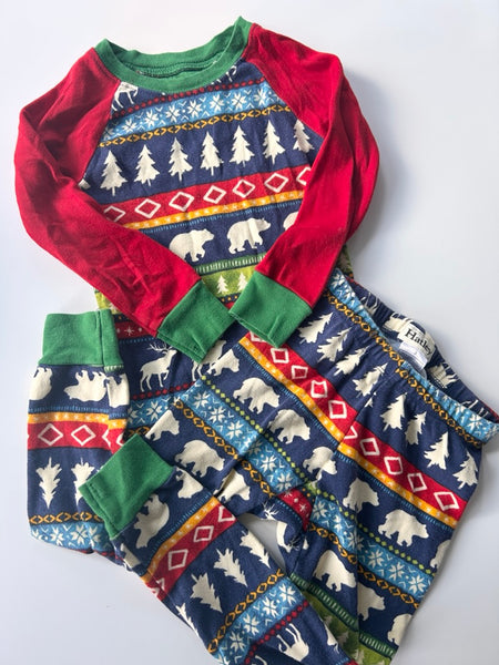Hatley 2pc Blue and Green Fair Isle Style 2pc Jammies • 3 years *