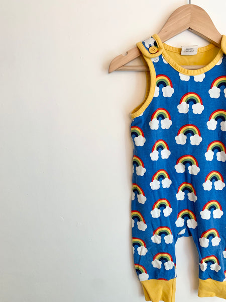 Maxomorra Rainbow Overalls • 3-6 months