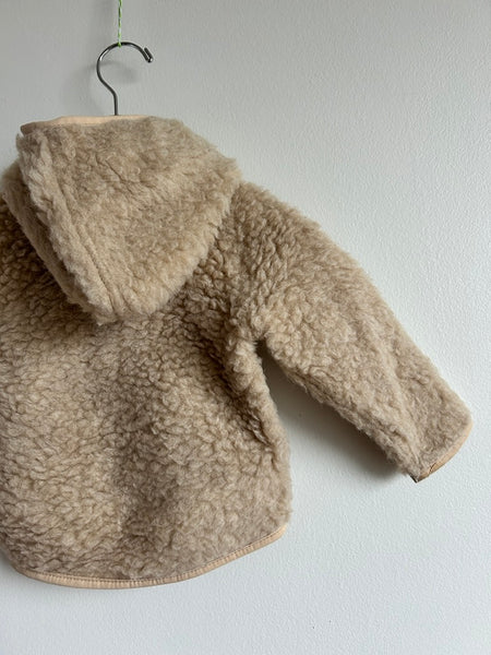 Alwero Wool Zip Up Cream Hoodie Jacket • 1-2 years (xxs)
