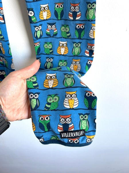 Villervalla Cotton Owls Blue Leggings • 10 years (140cm)