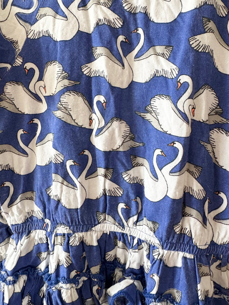 Mim-Pi Swans Long Sleeve Dress • 5-6 years