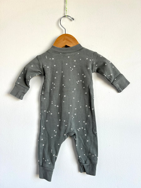 Quincy Mae Teal/Grey Star Romper • 0-3 months