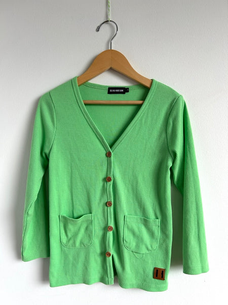 Beau Hudson Bright Green Ribbed Cardigan • 7 years