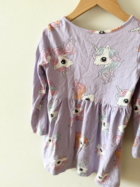 H&M Unicorn Long Sleeve Dress • 4-6 years