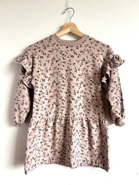 Wheat Long Sleeve Floral Purple Sweater Dress • 6-7 years