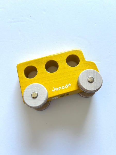 NEW Janod Yellow Car with Three Windows