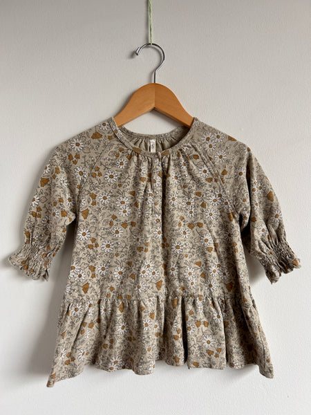 Rylee and Cru Brown Daisy Peplum Style Dress • 18-24 months