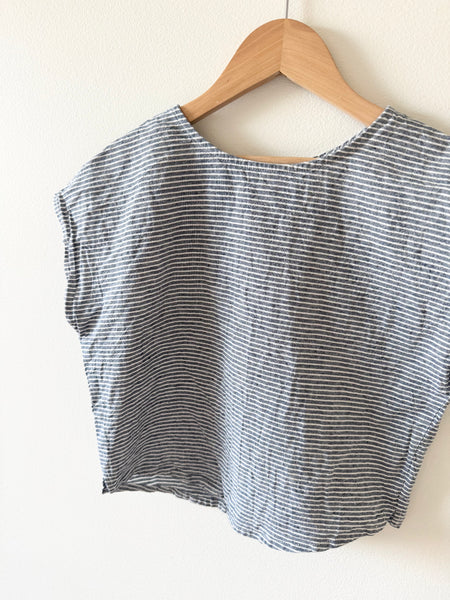 Petits Vilains Striped Linen Top • 7-9 years