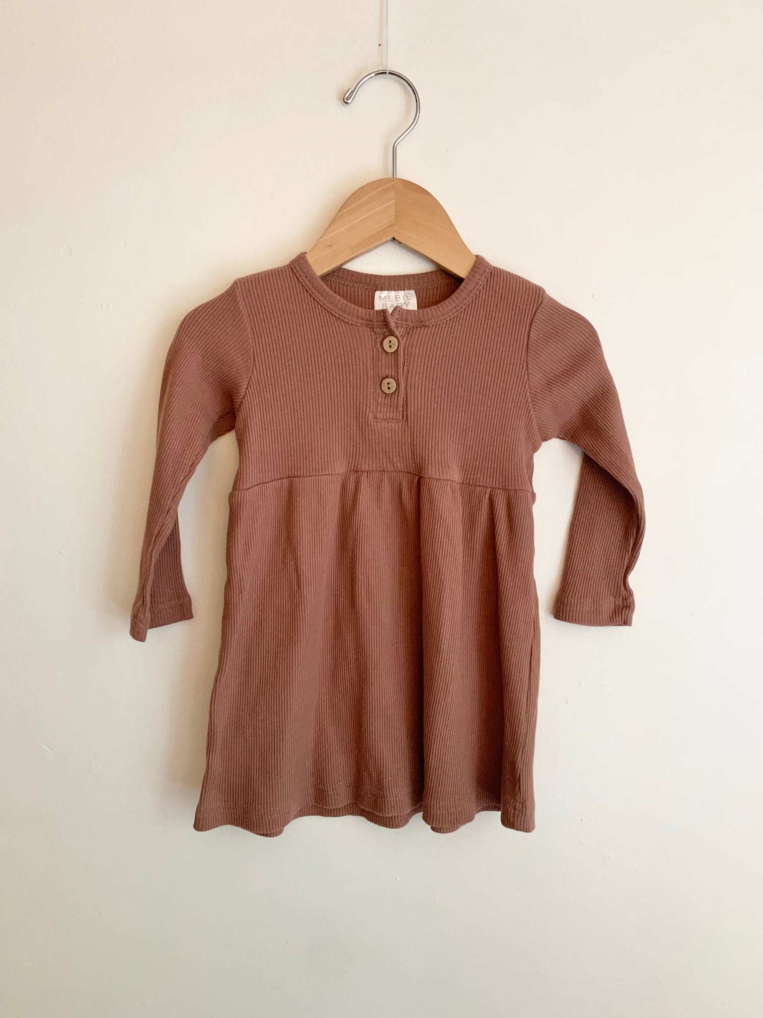 Mebie Baby Ribbed Long Sleeve Dress • 6-12 months