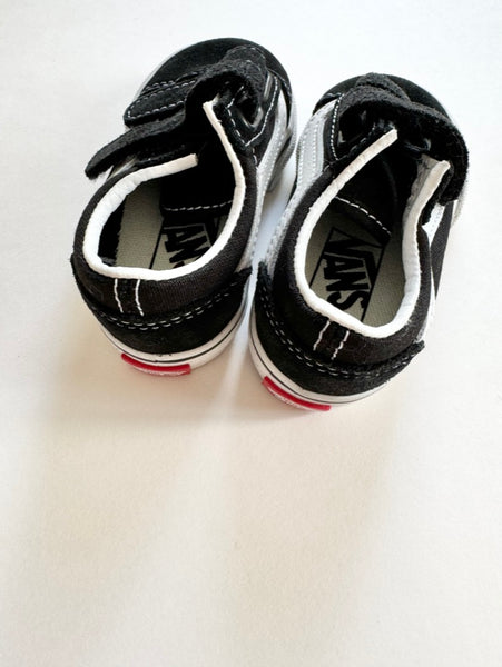 NEW Vans Black and White Velcro Shoes • 5c