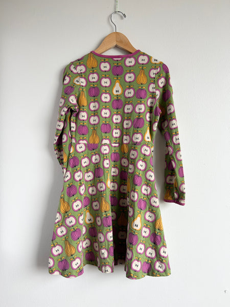 Villervalla Produce Green Long Sleeve Dress • 7-9 years (134cm)