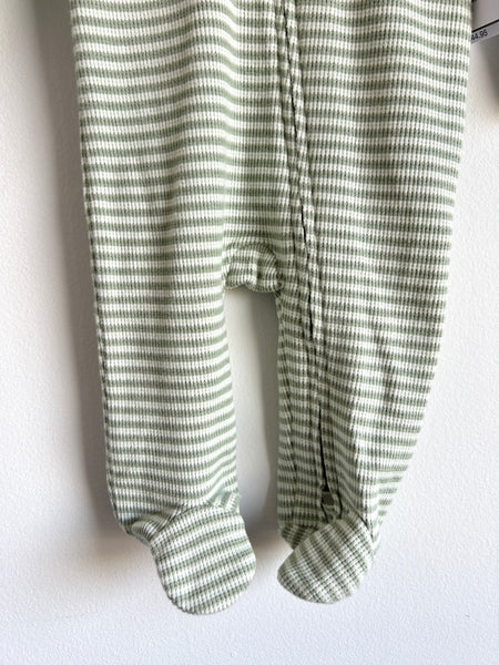 NEW Gap Green and White Striped Bear Sleeper • 0-3 months