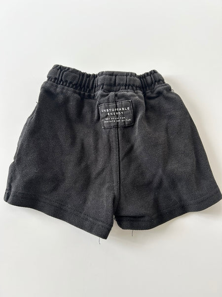 Zara Black Cotton Functional Drawstring Shorts • 12-18 months *