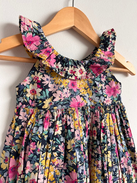 Gap Blue Floral Tank Dress with Collar • 12-18 months