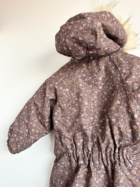 Wheat Kids Brown, Purple, and Pink Floral Nickie Snowsuit • 2-3 years
