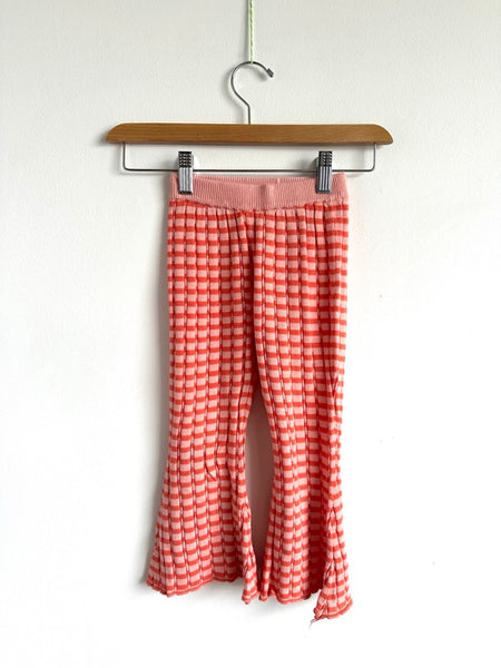 Knit Planet Pink Striped Flare Pants • 2-4 years