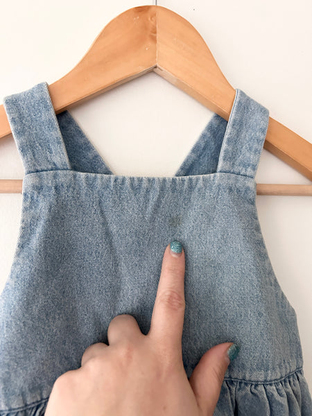 Les Petits Natures Denim Pinafore Style Dress • 1-2 years *