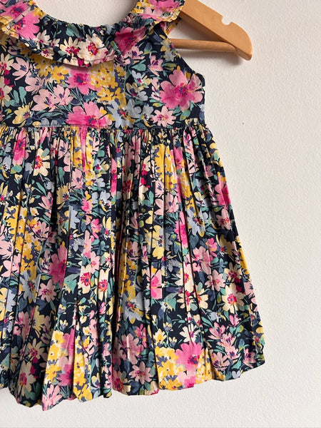 Gap Blue Floral Tank Dress with Collar • 12-18 months