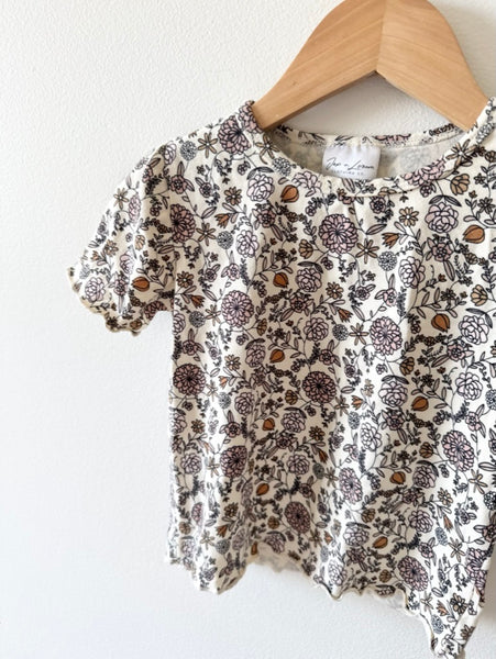 Jax and Lennon Floral Lettuce Hem T-Shirt • 2-4 years