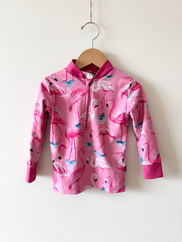 Honeysuckle Flamingo Rashguard Top • 2-3 years