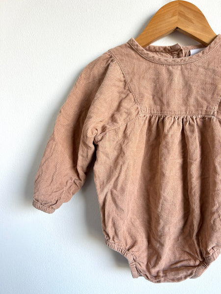 Wynken Blush Corduroy Long Sleeve Bubble Romper • 9-18 months
