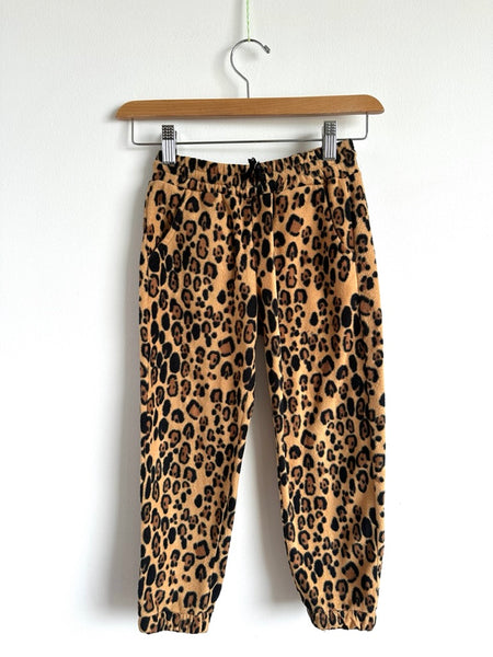 Mini Rodini Fleece Leopard Jogger Pants • 5-7 years