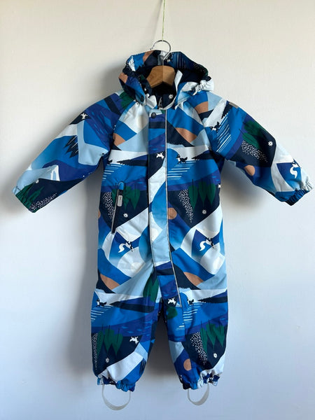 Reima Puhuri Waterproof Blue Snowsuit with Foxes • 2-3 years