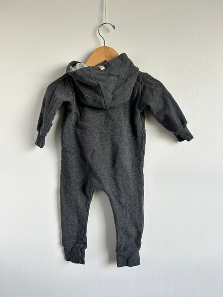 Mini Mioche Grey Plush Biker Romper • 6-12 months