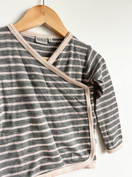 Wheat Kids Merino Striped Kimono Top • 18-24 months