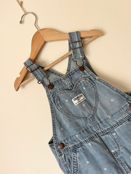 OshKosh Denim Overalls with Hearts • 2-3 years
