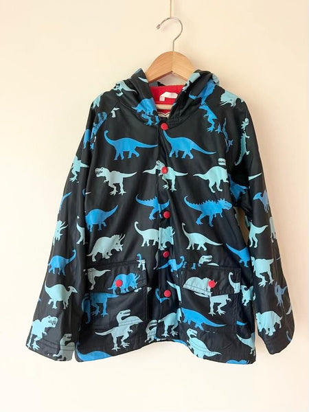 Hatley Dinosaur Lined Blue Rainjacket • 7-8 years