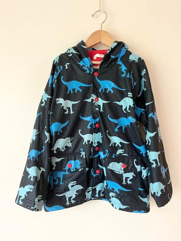 Hatley Dinosaur Lined Blue Rainjacket • 7-8 years