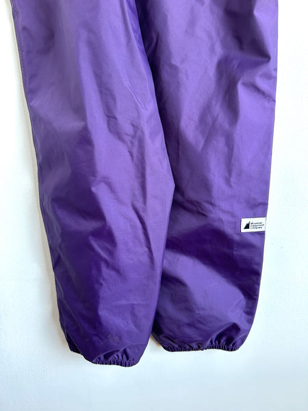 MEC Purple Overall Style Rainpants • 8-10 years