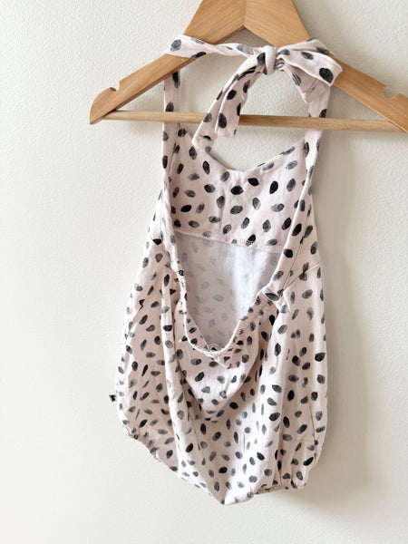 Little and Lively Cream/Pinky Polka Dot Halter Bubble Romper • 3-4 years