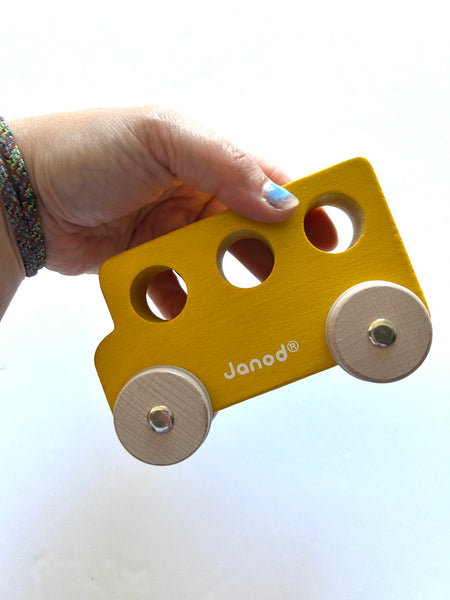 NEW Janod Yellow Car with Three Windows