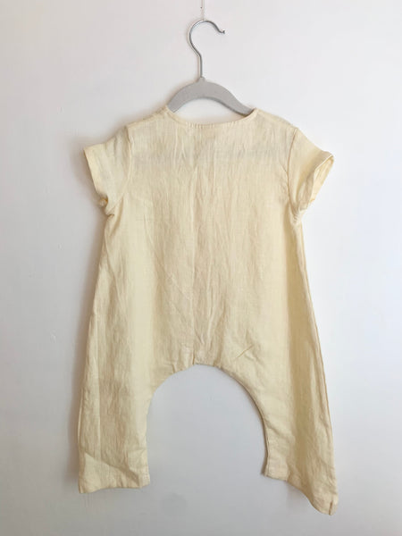 NEW Red Creek Linen Yellow Romper • 6-12 months