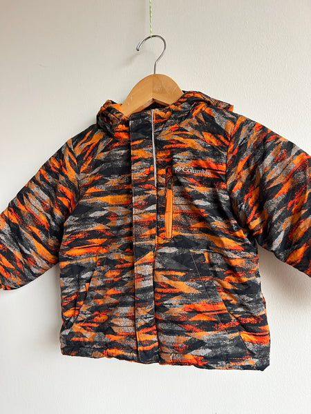 Columbia Orange, Grey, and Black Puffy Snow Jacket • 2 years