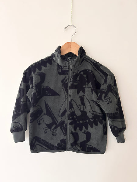 H&M Grey Dino Zip Up Fleece • 2-4 years *