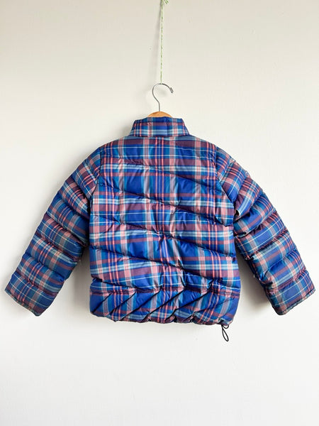 Patagonia Blue Plaid Puffer Jacket • 4-6 years