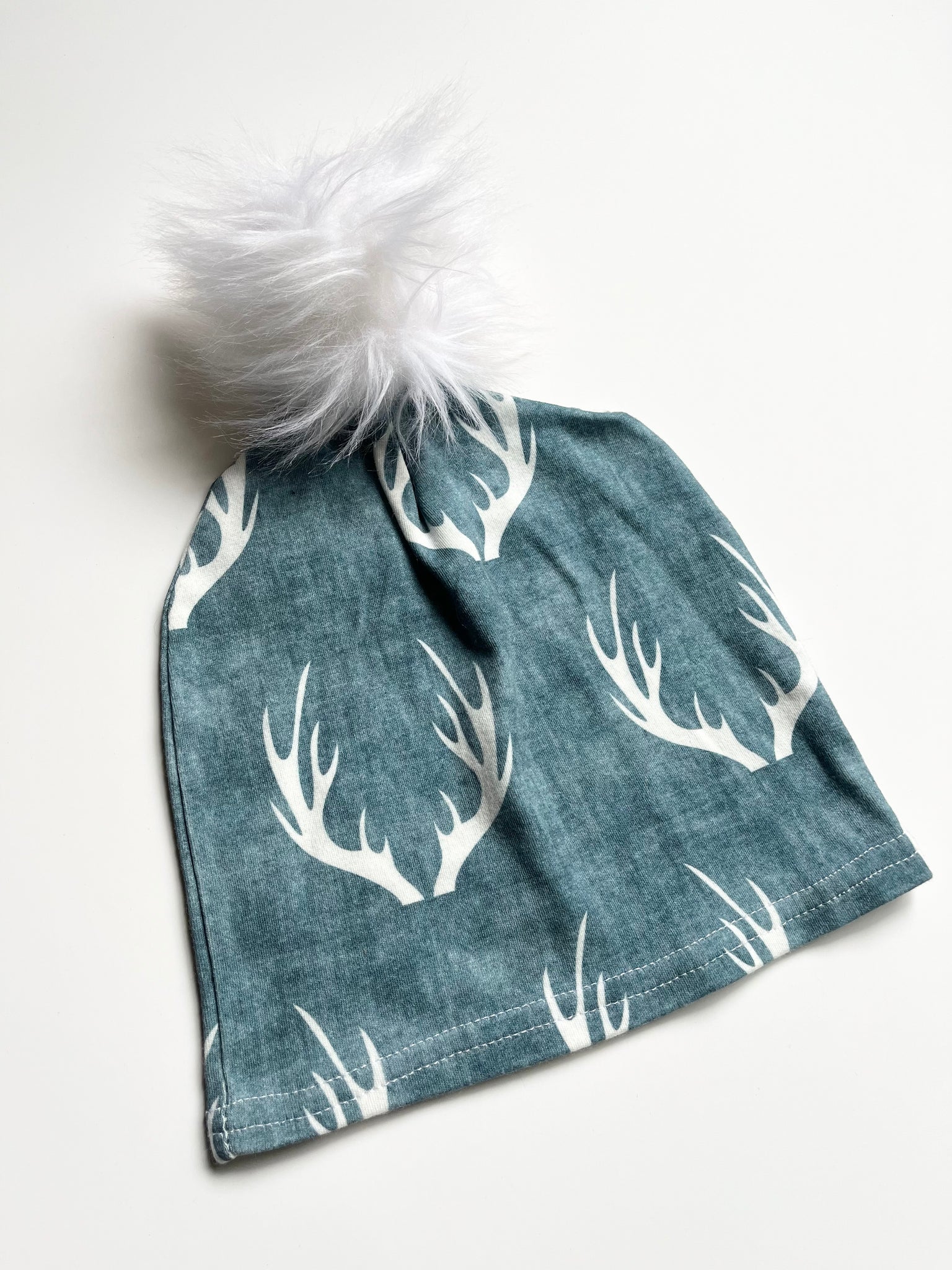 NEW Portage and Main Blue Antlers Pom Beanie • 4-10 years